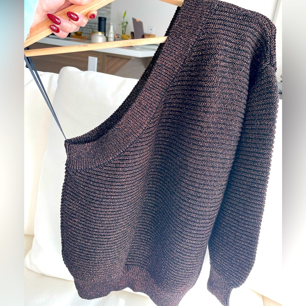MANGO XS Metallic Thread Sweater